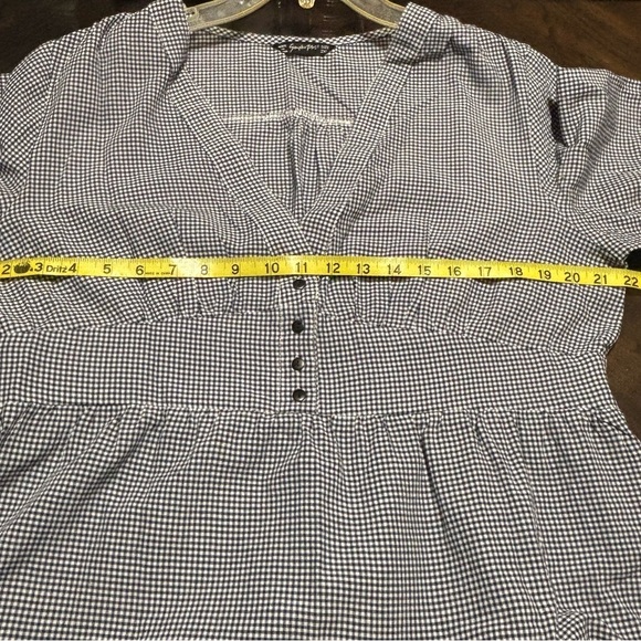 Simplee Plus Checkered Pullover Pleated Dress black / white plus size 2XL - Picture 10 of 12